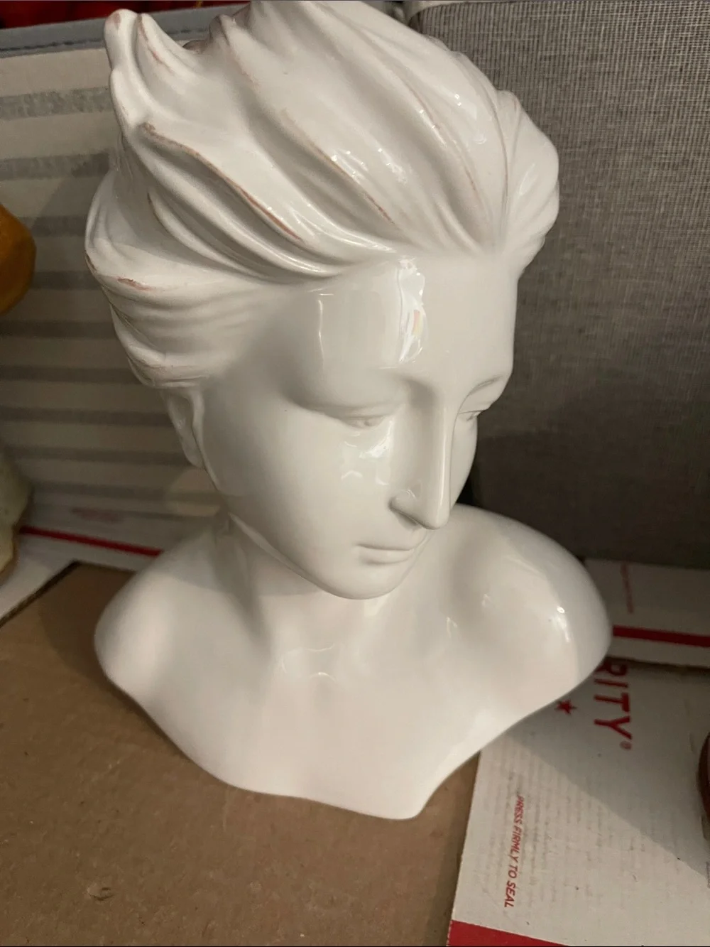 White Ceramic Bust Sculpture - Elegant Home Accent